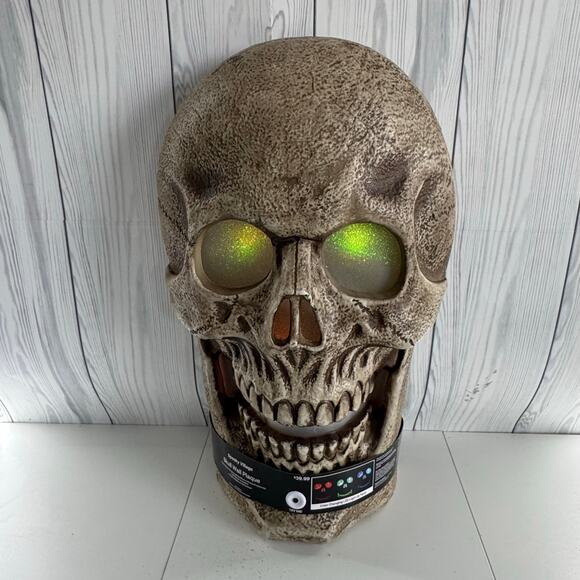 Discontinued Halloween Decoration Scary Jack O Lantern Skull Face Sounds 24x 10 - Picture 2 of 8